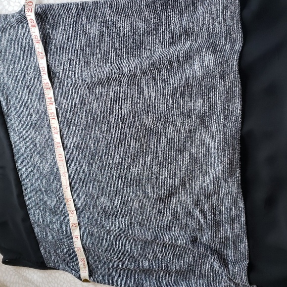 Ann Tayor Black and White Capped Sleeve Knit Top with Sheer Trim - Picture 6 of 10